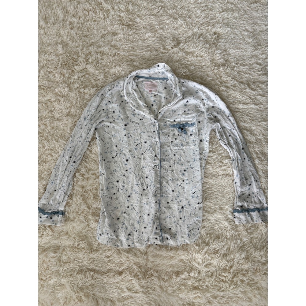 Victoria's Secret Pajama Top Long‎ Sleeve Star Print Womens Sleepwear